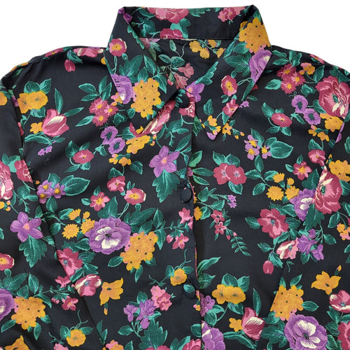 90's Vintage Multicoloured Floral Long Sleeve Shirt Womens UK Size 20