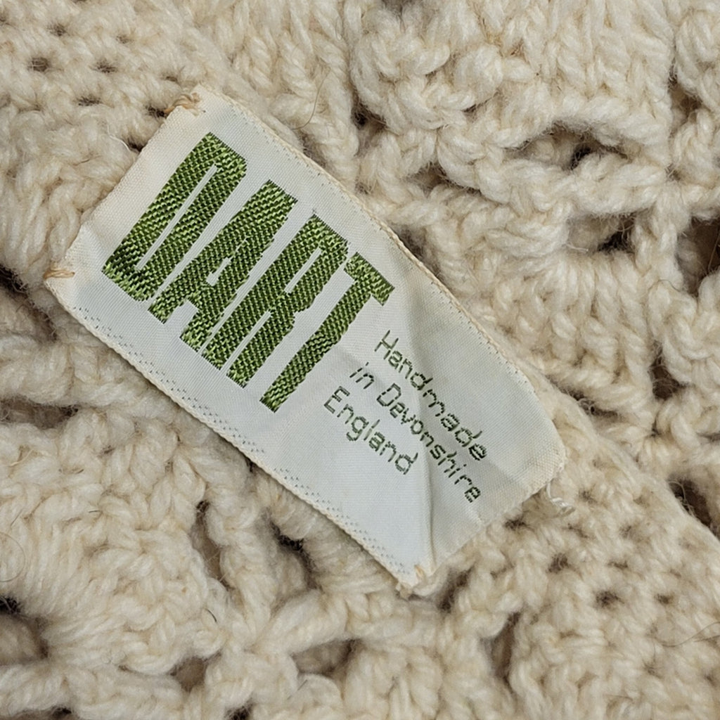 Dart 80s Vintage Beige V-Neck Knitted Sleeveless Top Uk Women's Size 12/14
