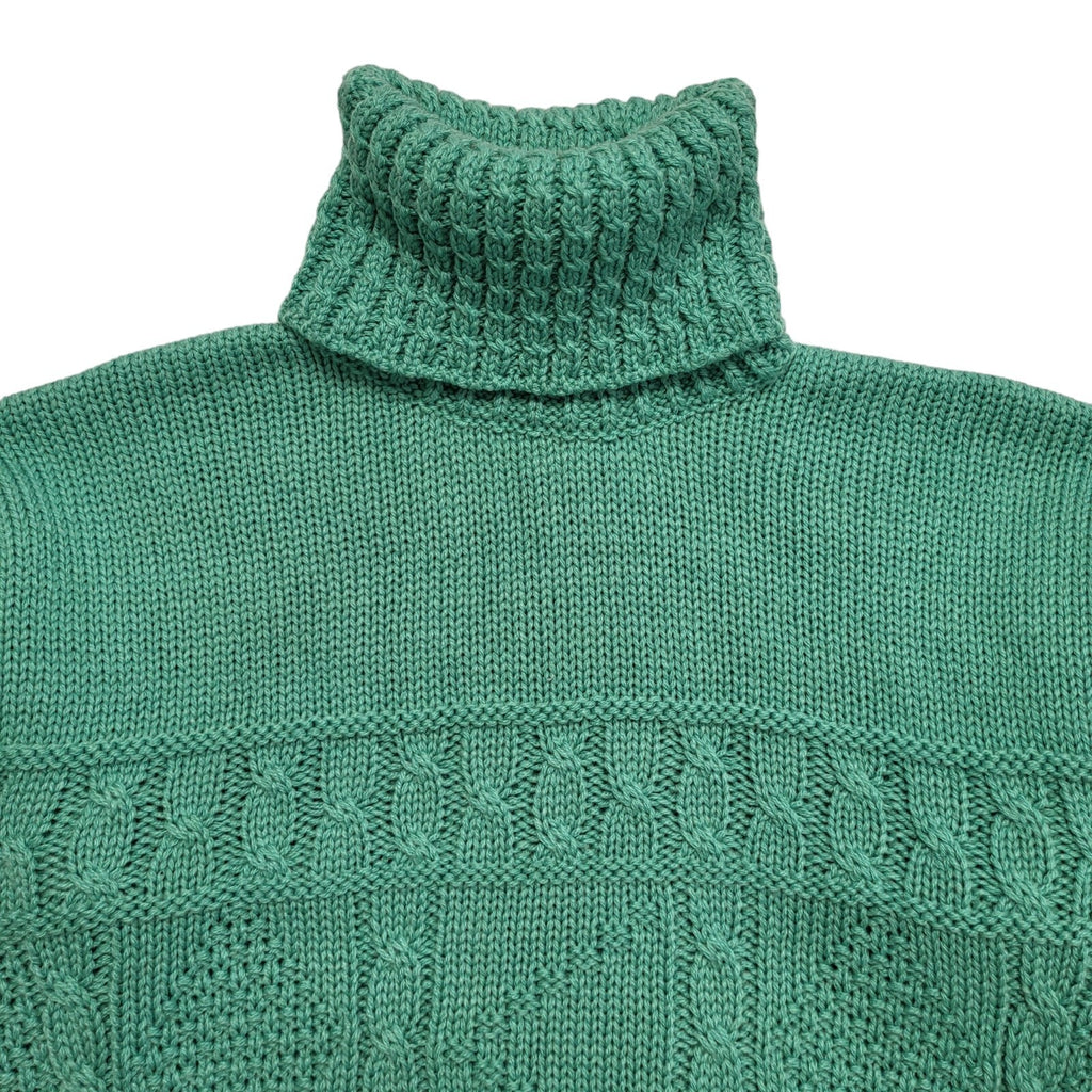Freemans Vintage 80's Green Roll Neck Jumper UK Womens Size 14