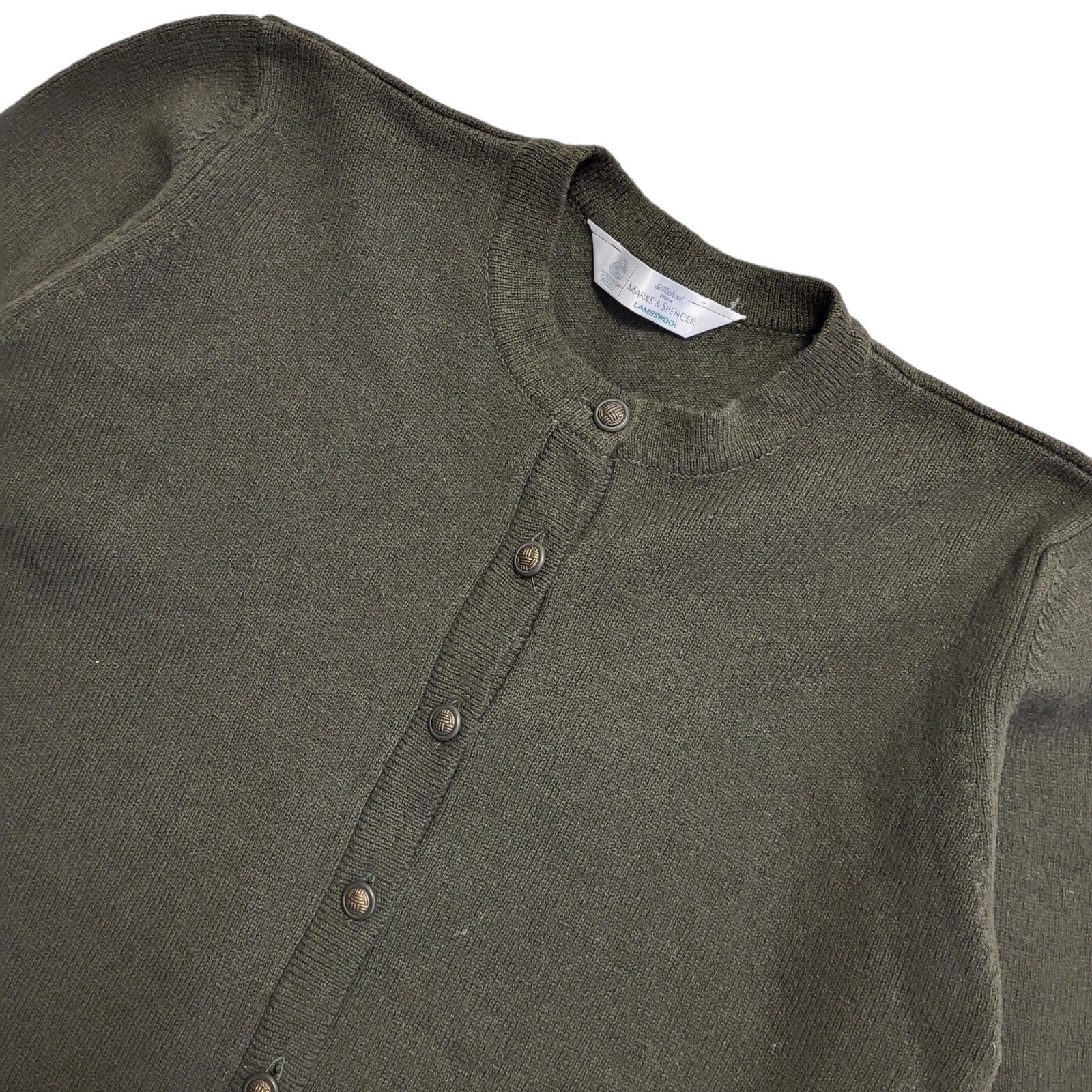 Marks & Spencer 90's Green Button Up Cardigan Womens UK Size 12