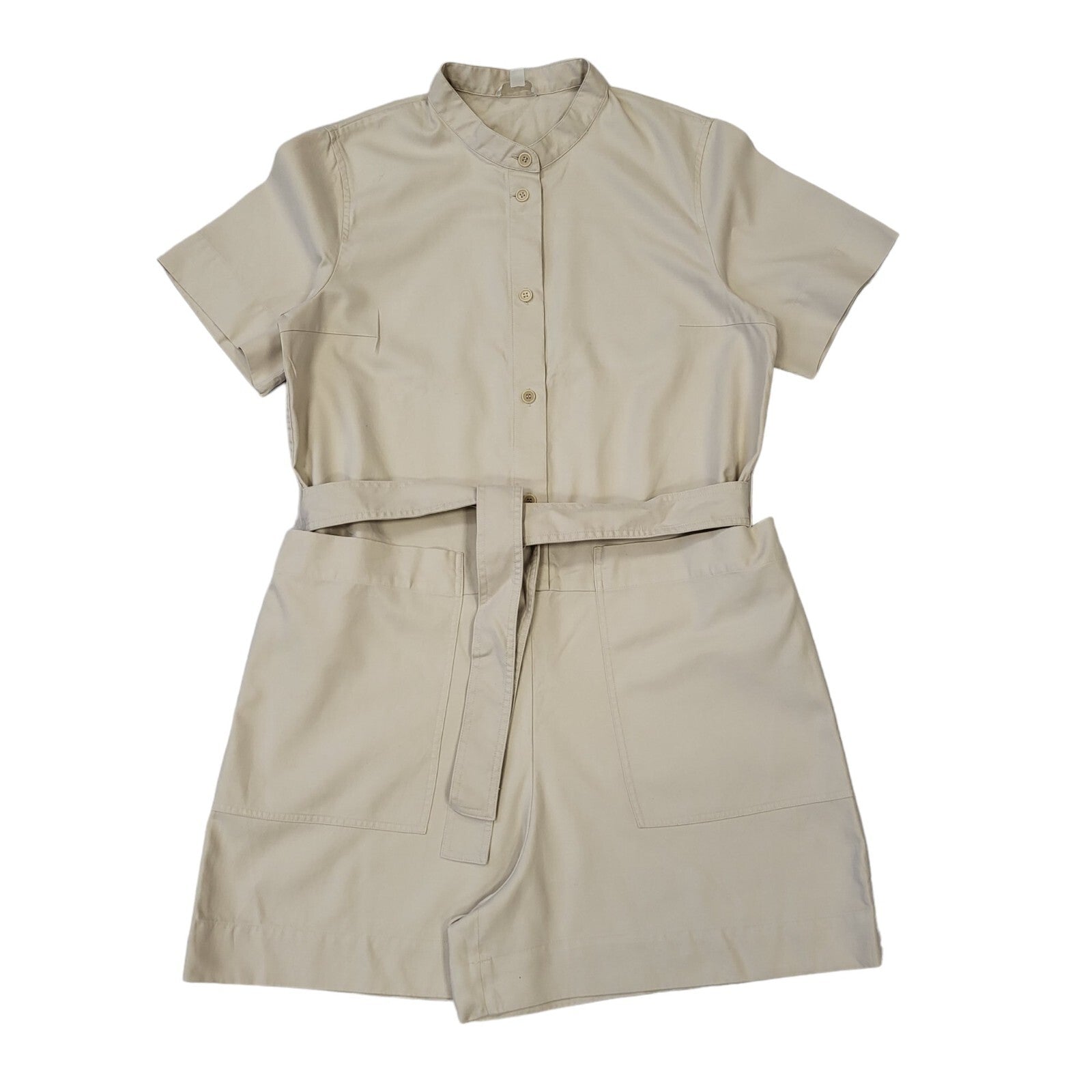 Cos Vintage Y2K  Beige Short Sleeve Shirt Dress UK Women's Size 18