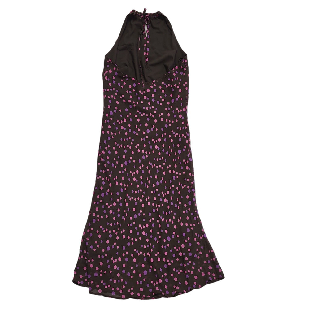 Bay Vintage 90s Pink & Purple Polka Dot Sleeveless Dress Uk Women's Size 10