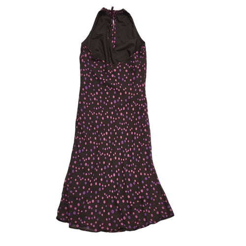 Bay Vintage 90s Pink & Purple Polka Dot Sleeveless Dress Uk Women's Size 10
