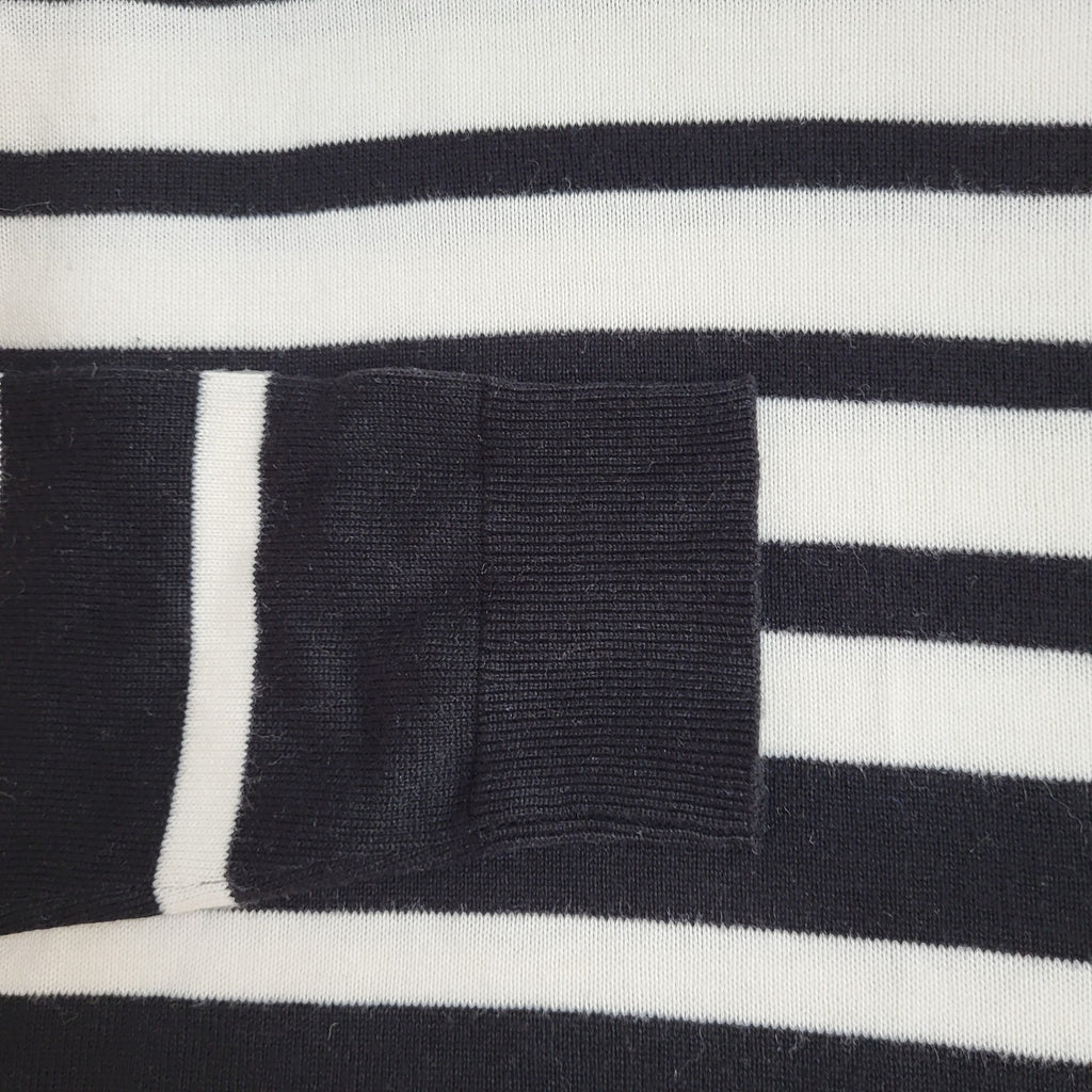 Ralph Lauren  Jumper Vintage White Black Boat Neck (Usa L) Women's Uk Size 16