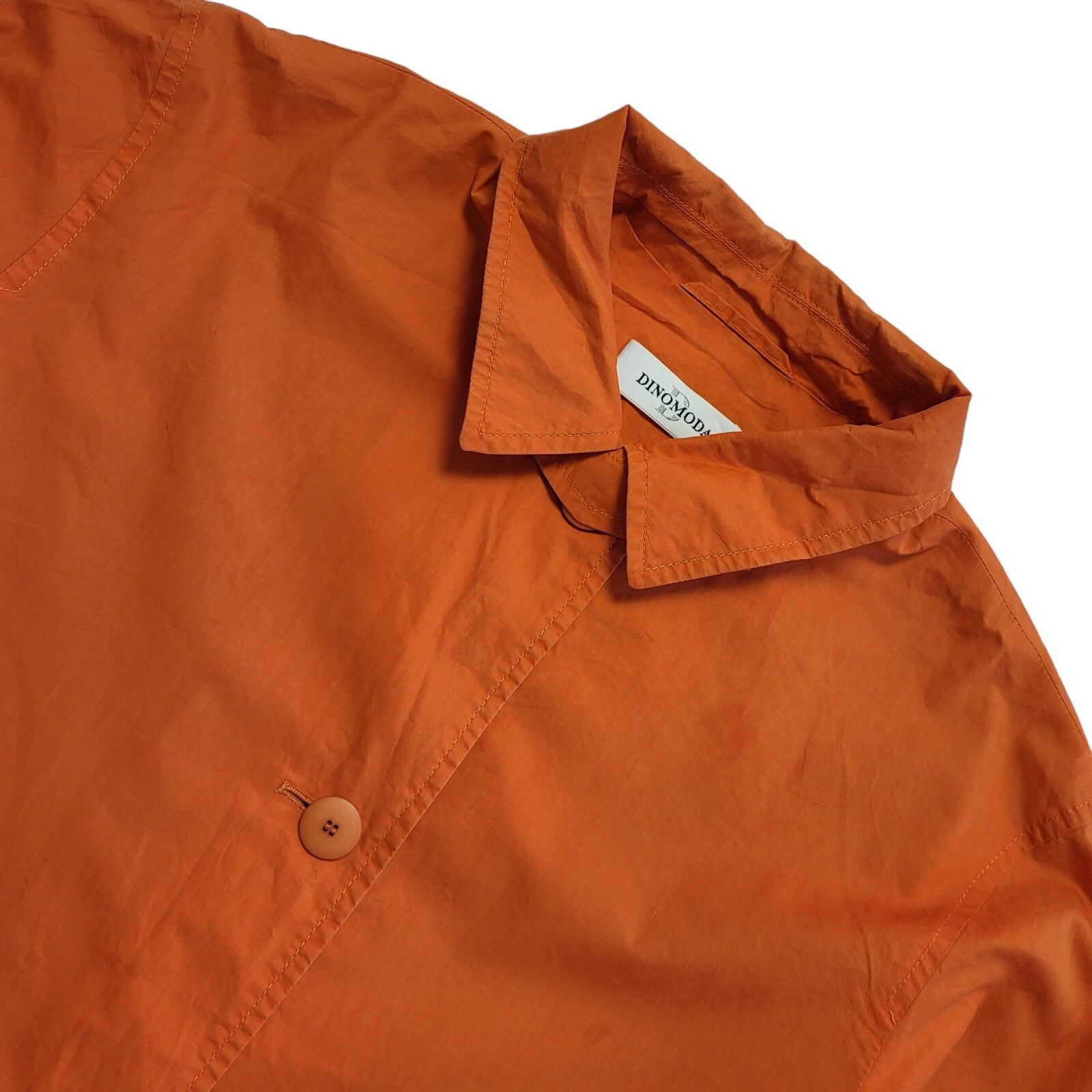 Dinomoda Orange 90s Vintage Button Casual Jacket Uk Women's Size 12