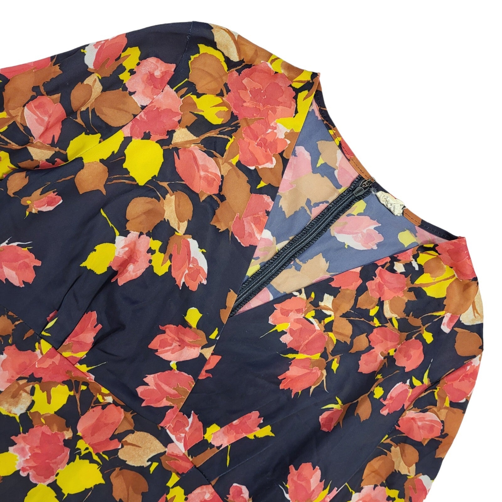 70s Vintage Brentfords Floral V-Neck Bell Sleeved Maxi Dress Women's 10