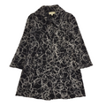 Edina Ronay Black Abstract Vintage 90s Button Rain Coat Women's Size L