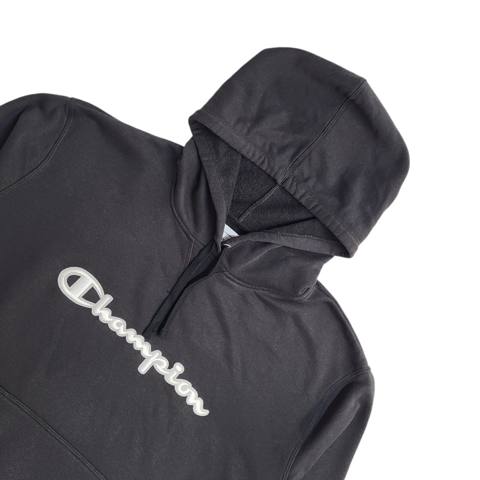 Champion Y2K Black Drawstring Sports Hoodie UK Women's Size XXL