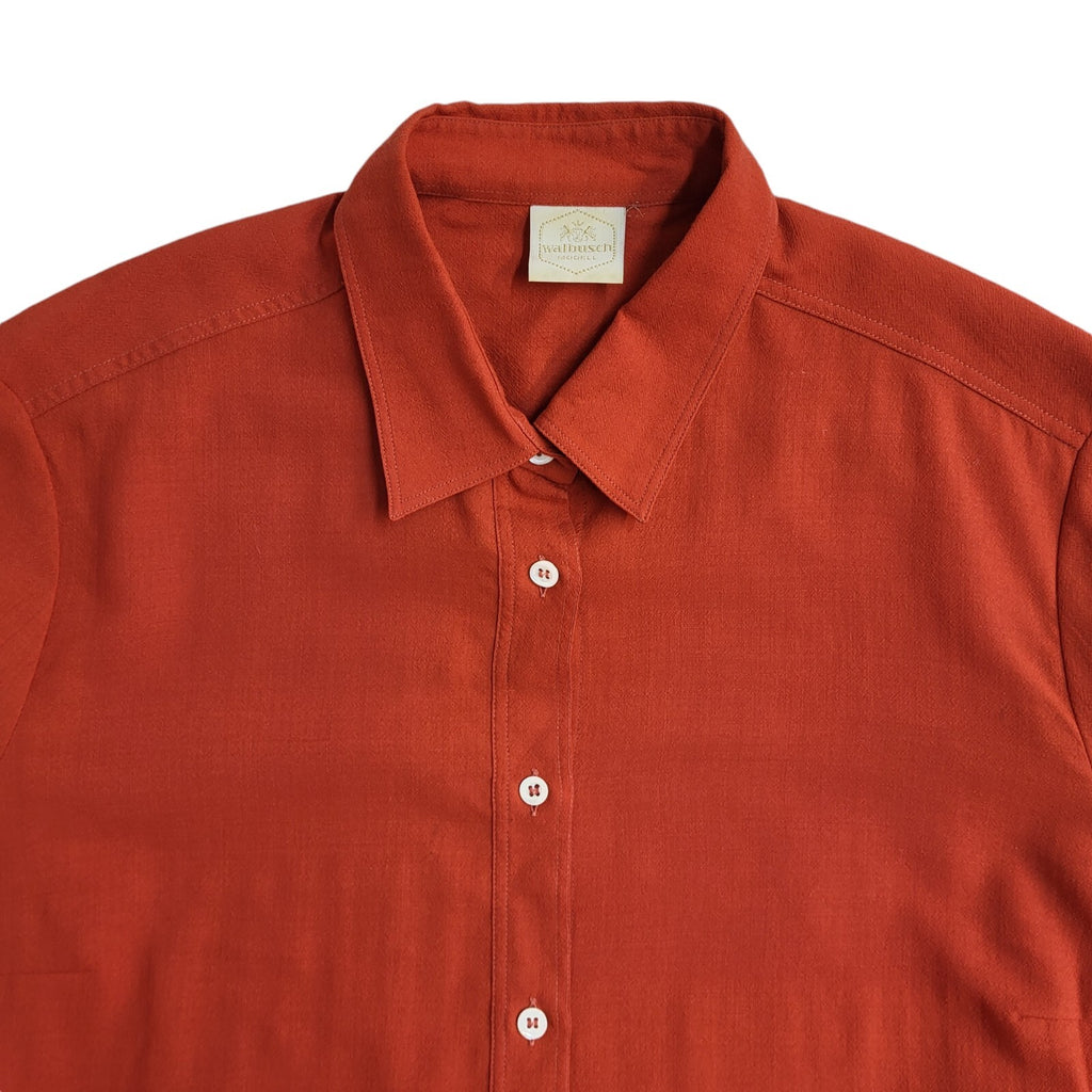 Walbusch Red 90's Long Sleeve Vintage Shirt Women's UK Size 14