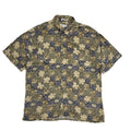Pierre Cardin 90's Blue & Brown Short Sleeve Retro Shirt Mens UK Size XXL