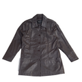 Milan Leather Brown Button Y2k Leather Coat UK Women's Size XL