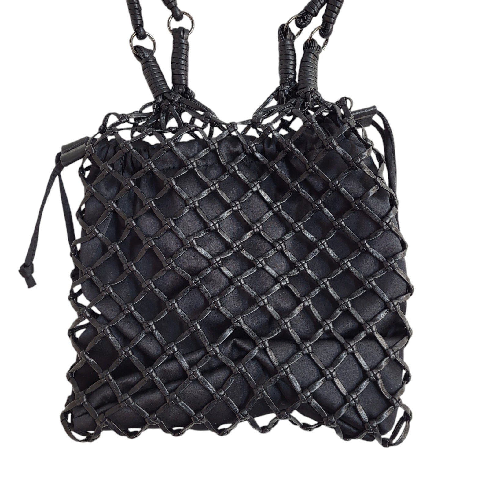 Topshop Black Faux Leather Top Handle Shoulder Bag Women's 11" x 10"