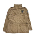 Express Vintage 90s Brown Zip & Snap Military Jacket Uk Men's Size Extra Large