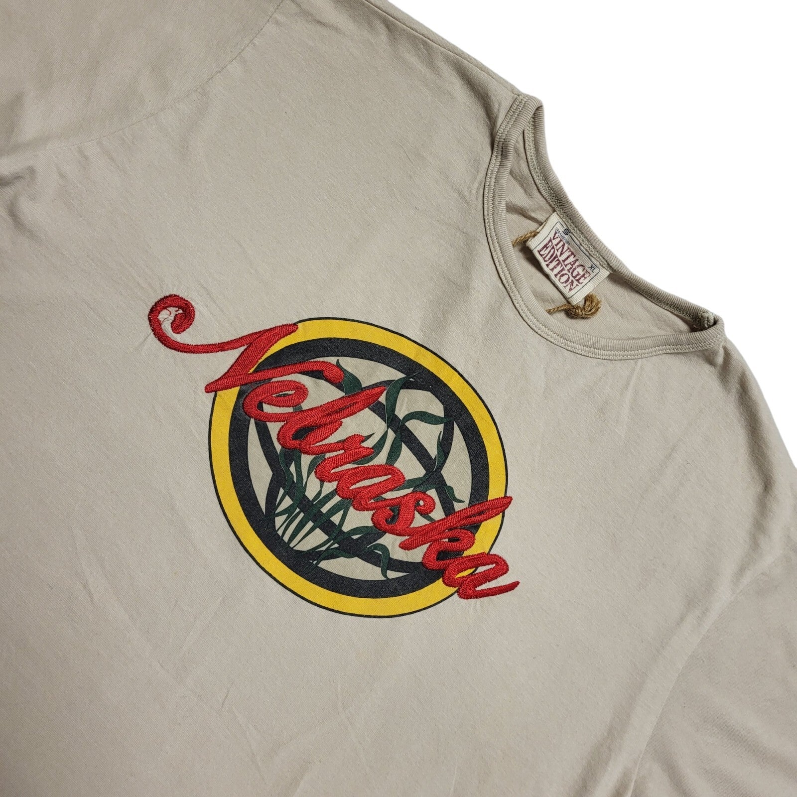 Vintage Edition Vintage 90's Beige Nebraska USA T-Shirt Uk Men's Size XL