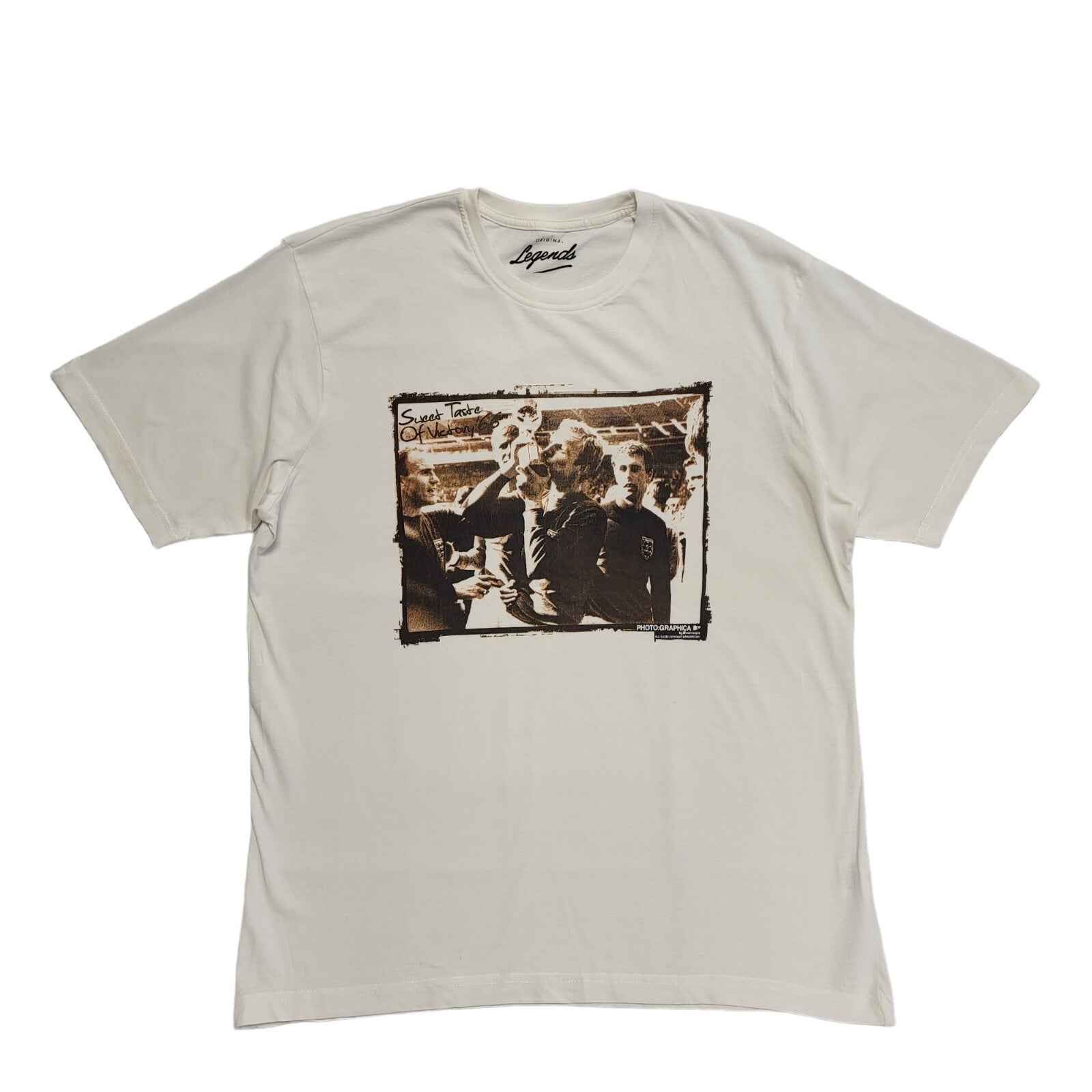 Legends Vintage Y2K White England Vicatory '66 Short Sleeve T-Shirt Mens Size L