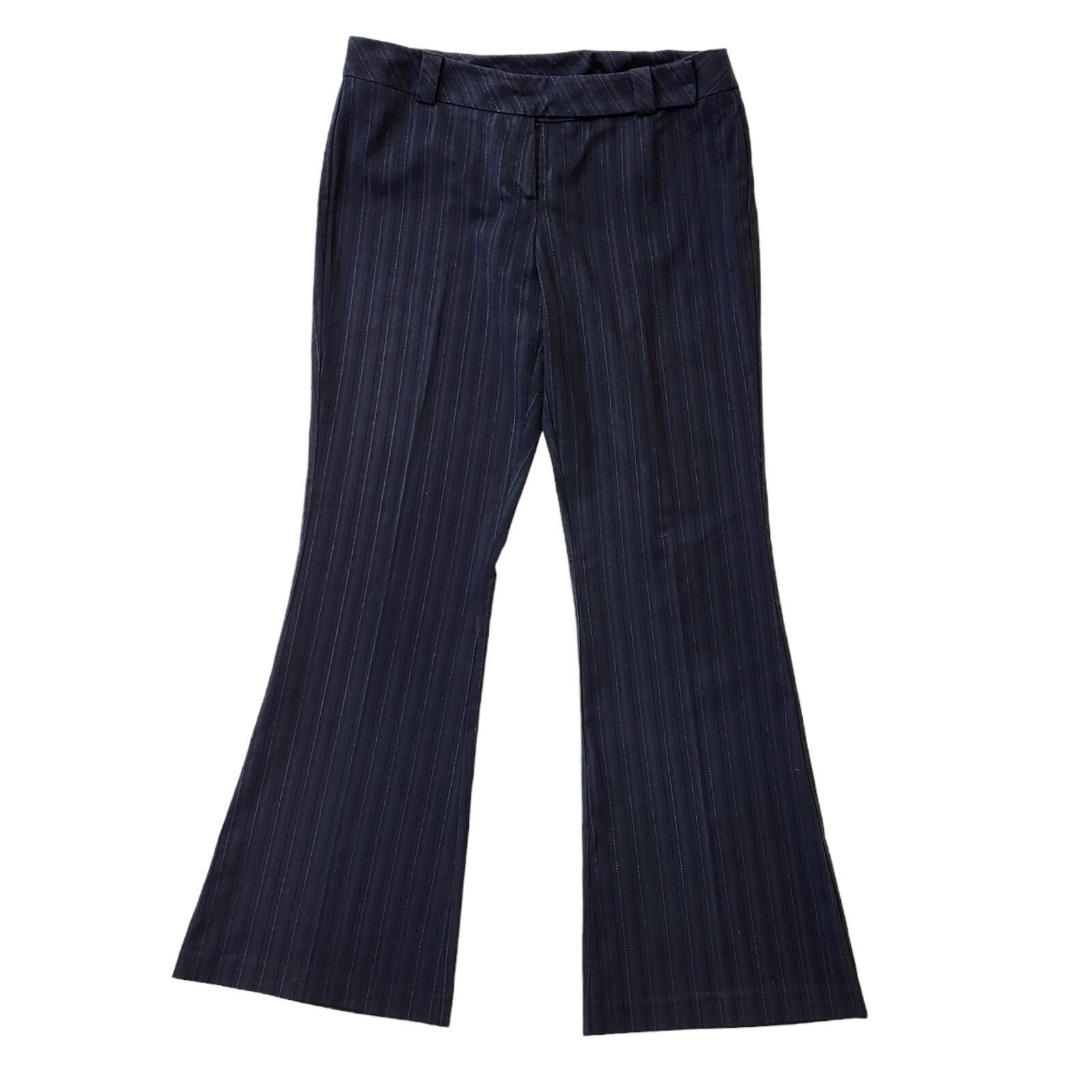 Bay Black Y2K Vintage Striped Bootcut Trousers Women's Size 14 W32 L31