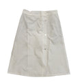 Nylontex Vintage 80's White Nylon Button Midi Skirt Womens UK Size 12 W29-30