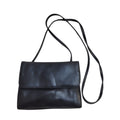 St Michael Black Faux Leather Clasp Shoulder Bag Uk Women's Size 5.5" x 7.5"