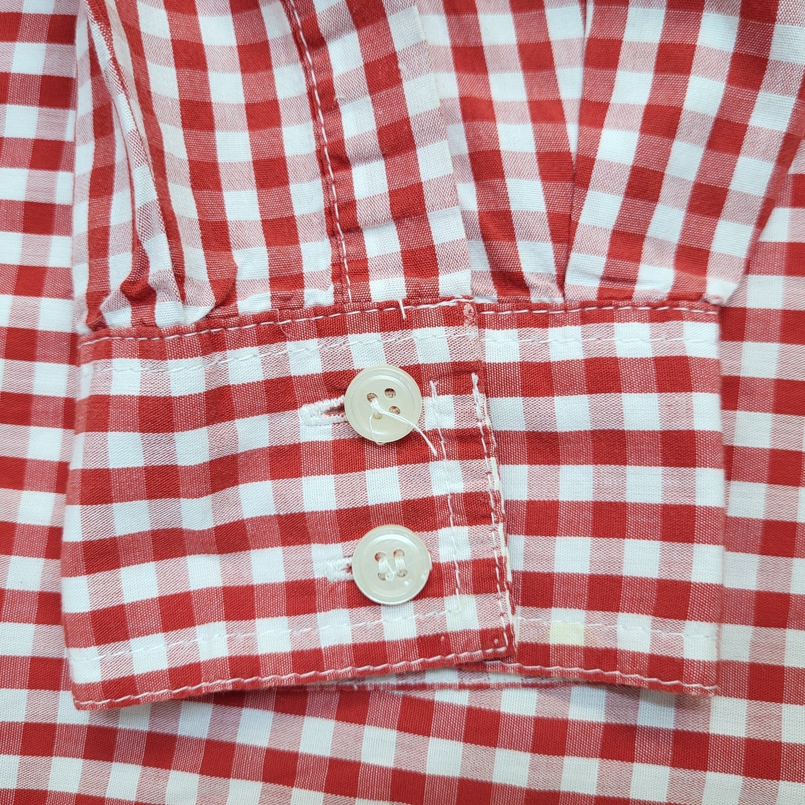 Marks and Spencer Shirt Red 90's Gingham Check Women's UK Size 14