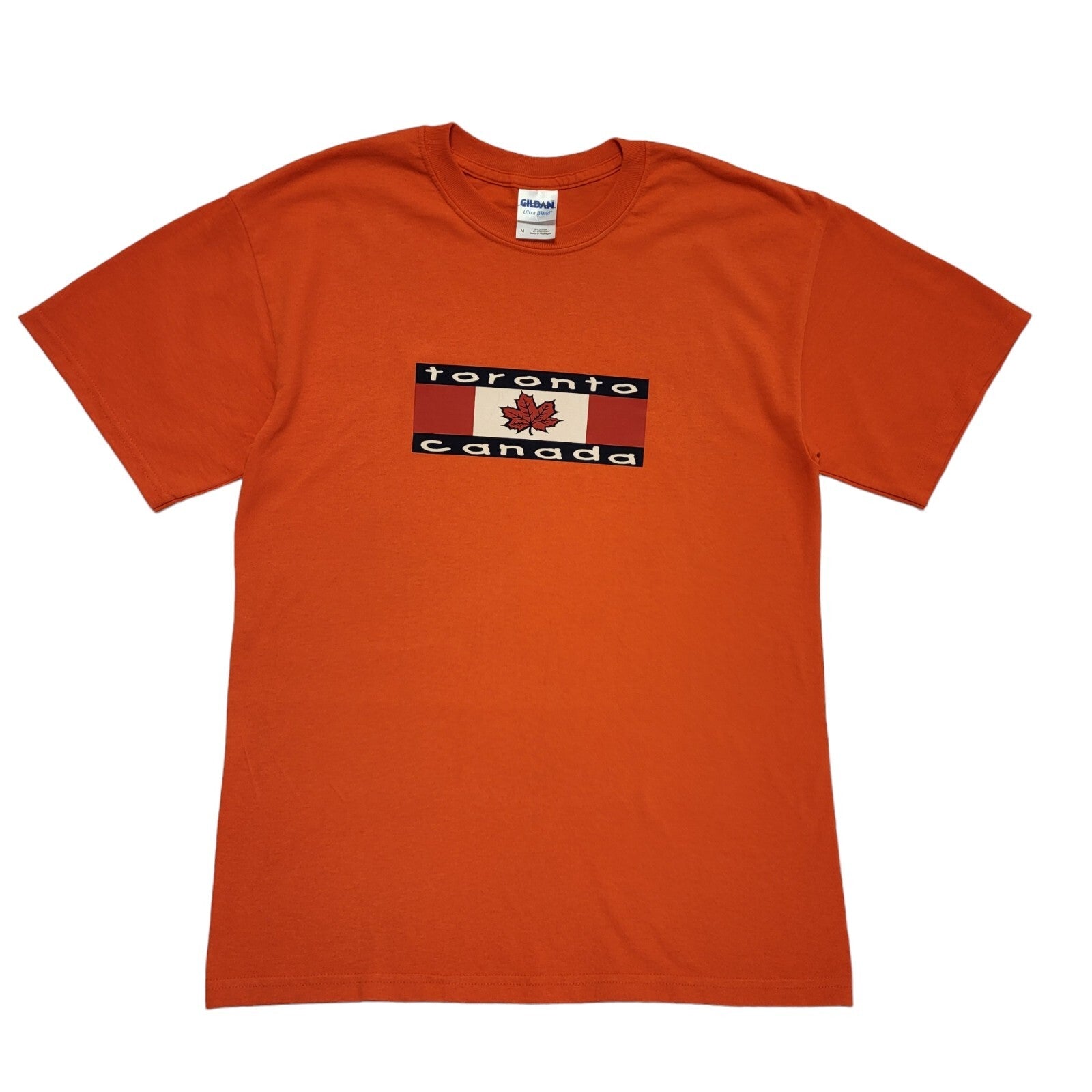 Canada Toronto Gildan Orange Vintage 90s Short Sleeve T-Shirt Uk Men's M