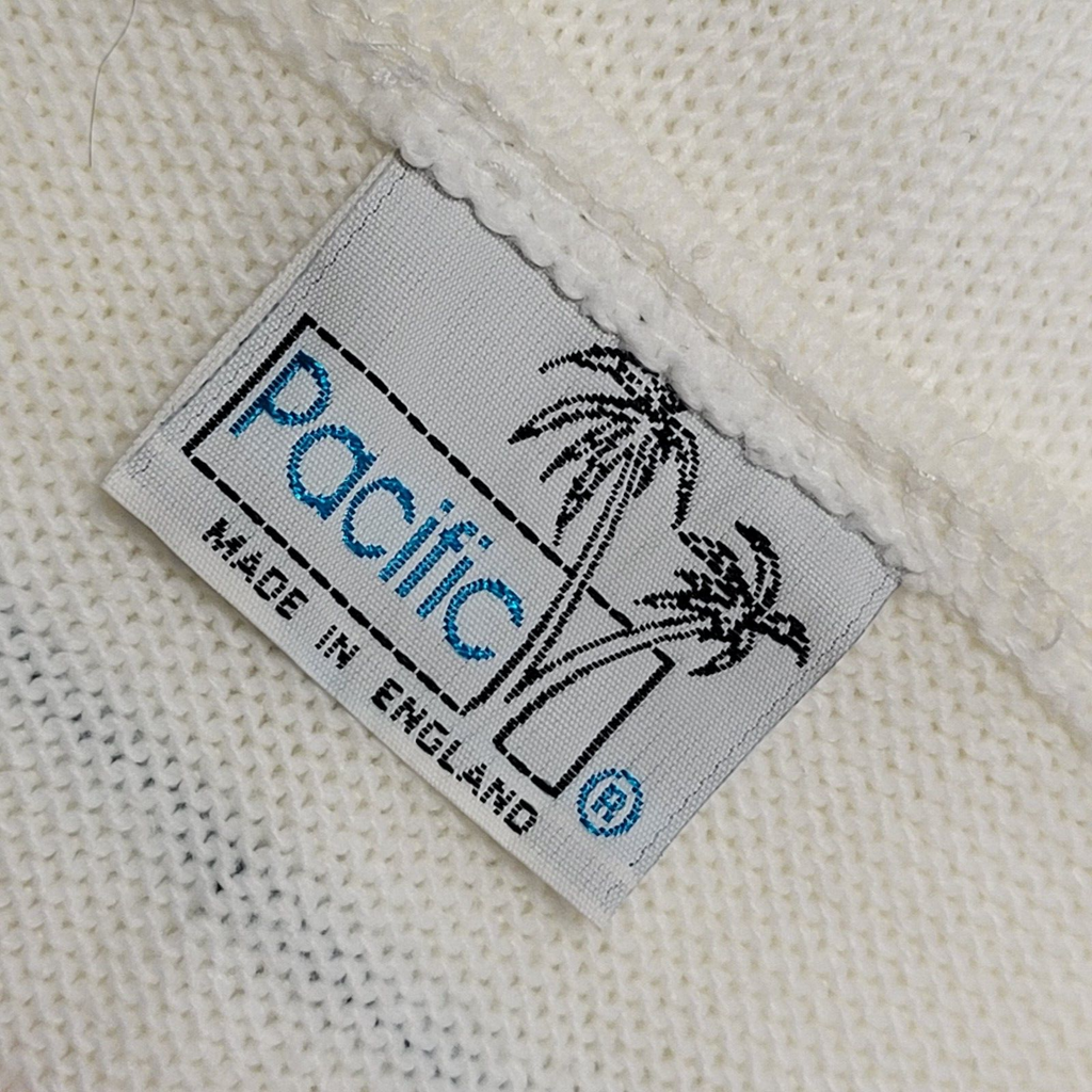 Pacific 80s Vintage White Striped Sleeveless Top Uk Women's Size 16