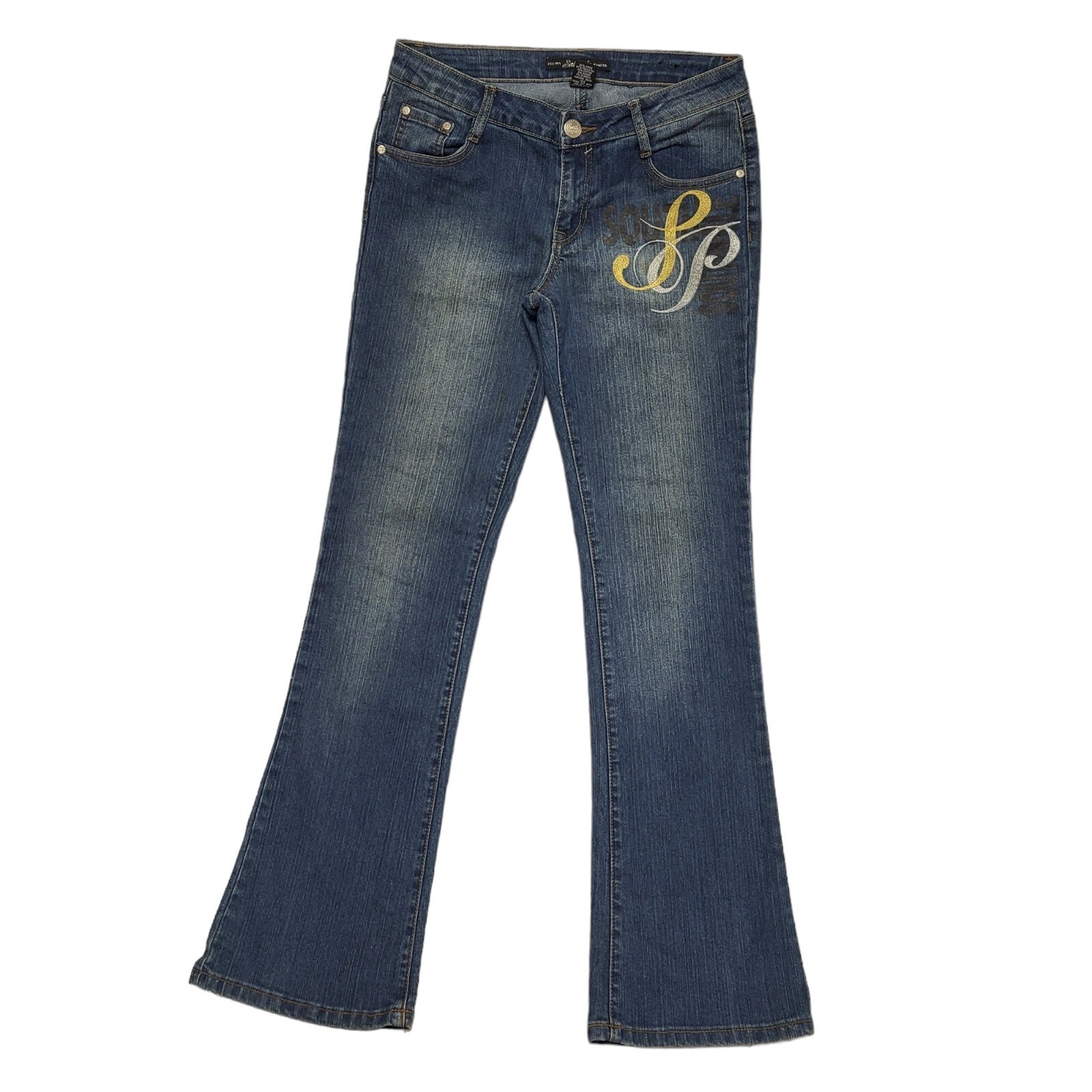 Ozone Y2k Vintage Dark Blue Bootcut Denim Jeans Uk Women's 12 W30 L33