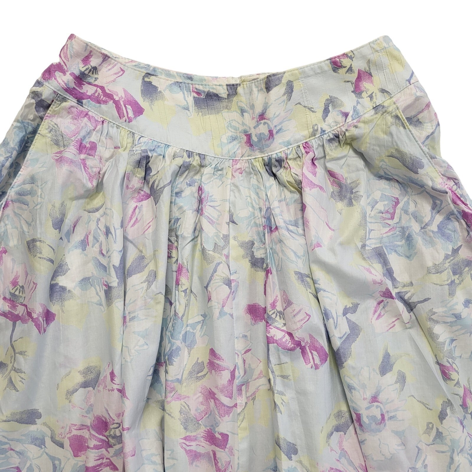 St Michael Vintage 80's Multicoloured Floral Midi Skirt Womens UK Size 10 W27