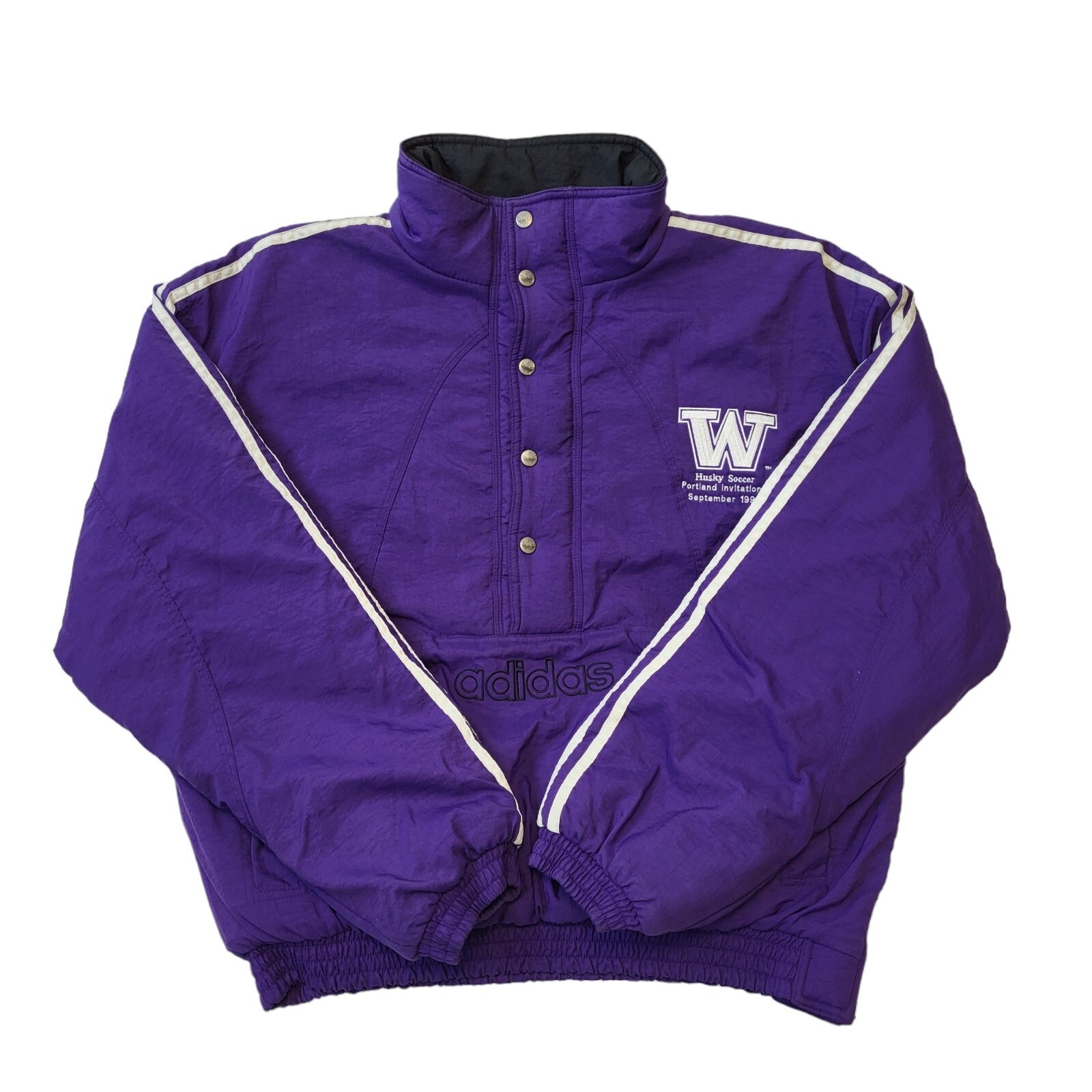 Adidas 1994 Vintage Purple Portland 1/4 Zip Pullover Sports Jacket Men's Size L