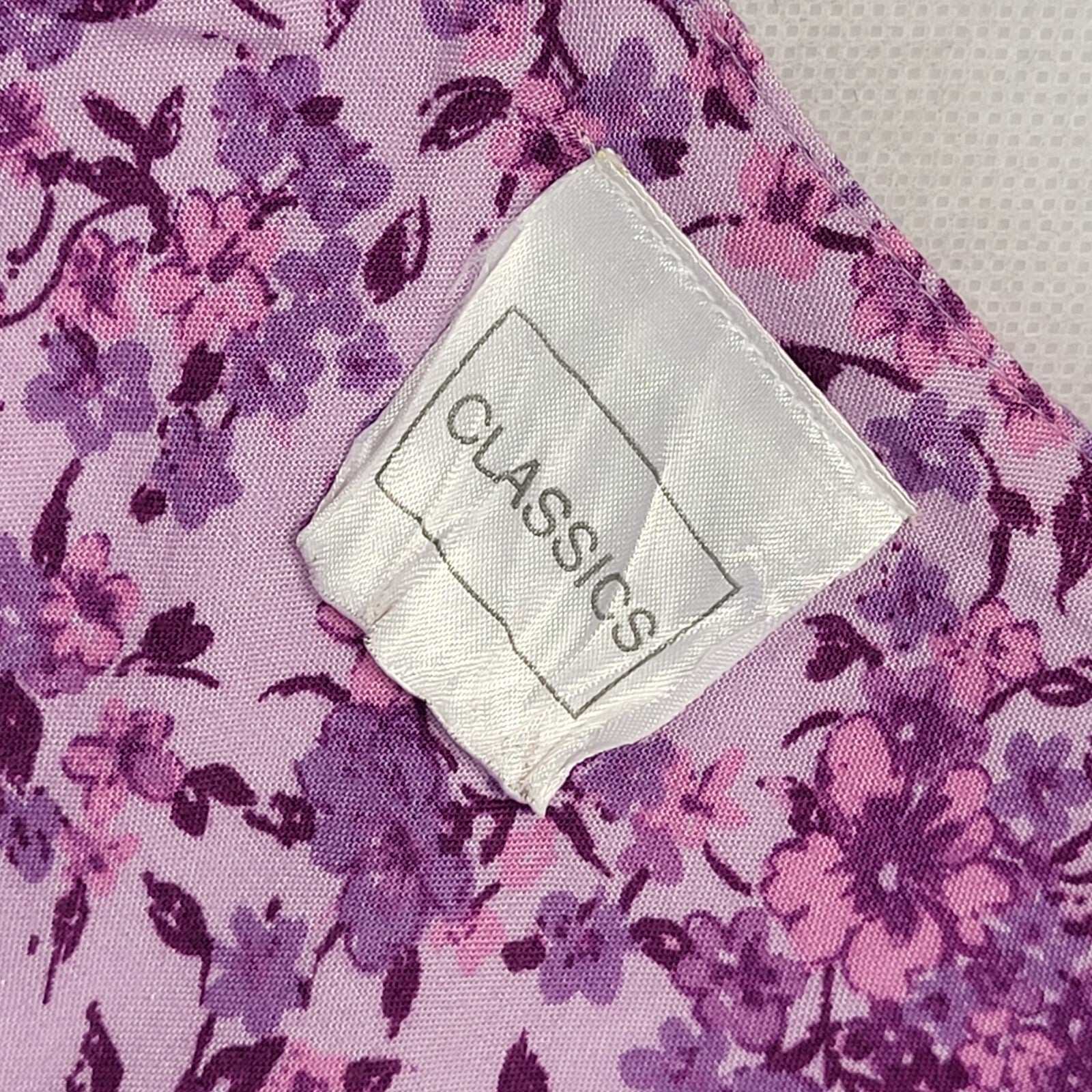 90s Vintage Classics Lilac & Purple Floral Dress Women's Size 12