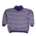 Rodeo Vintage 90's Purple & White Round Neck Striped Jumper UK Women's Size 14