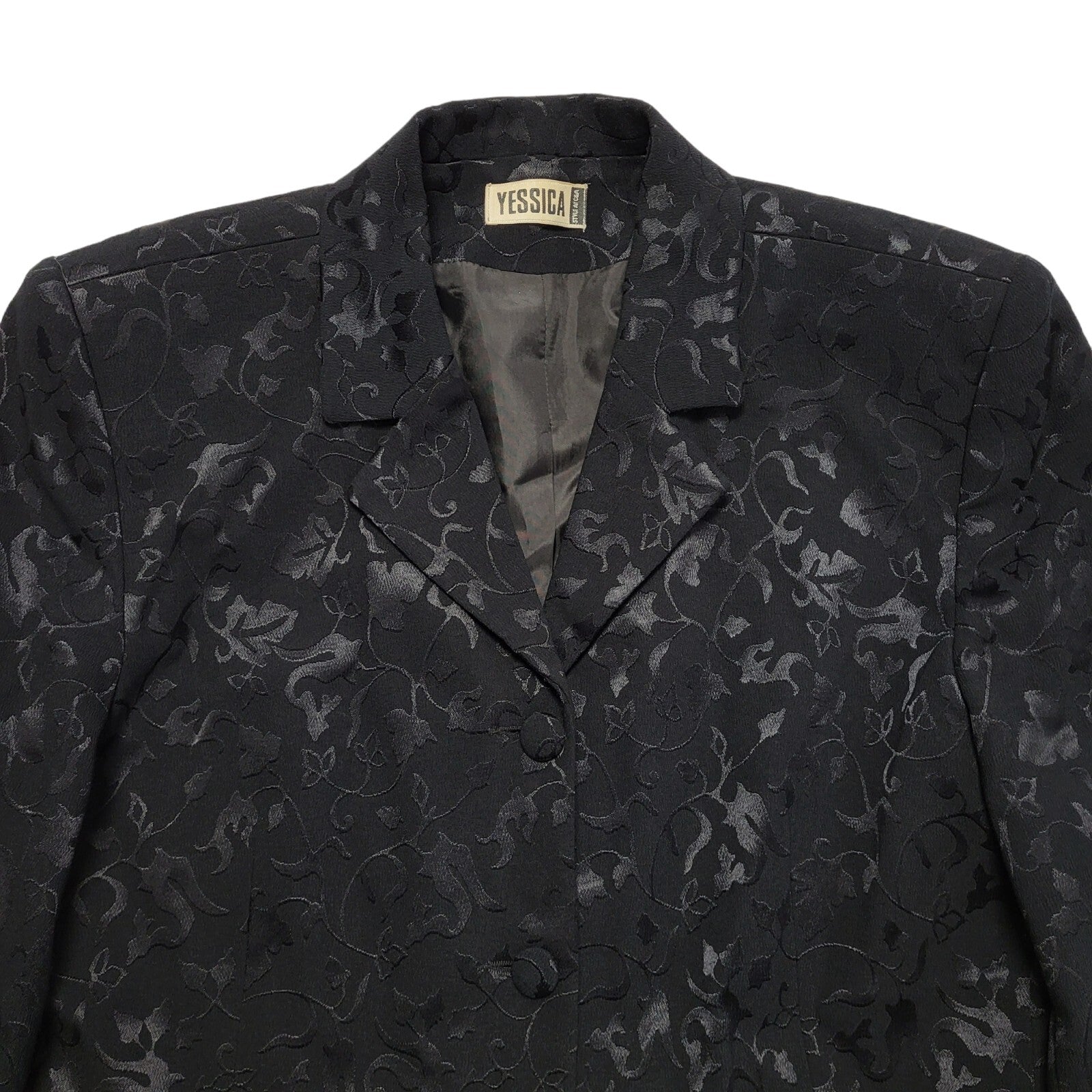 Yessica Vintage 80's Black Evening Formal Over Coat Women's UK Size 12