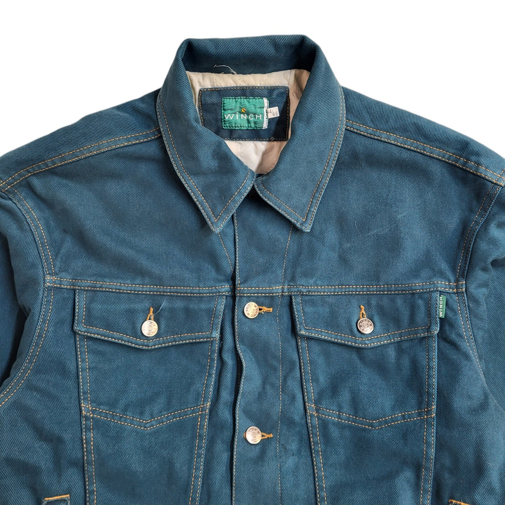 Winch Blue 90s Button Vintage Denim Jacket Uk Men's Size Large