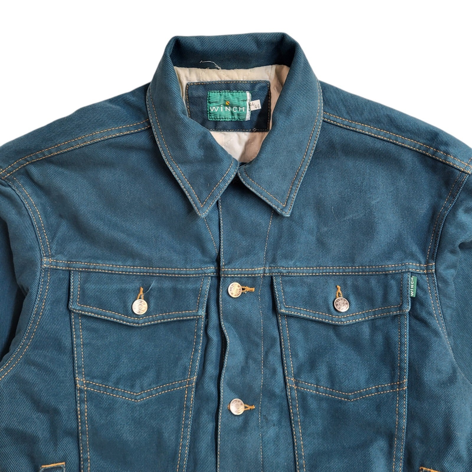 Winch Blue 90s Button Vintage Denim Jacket Uk Men's Size Large