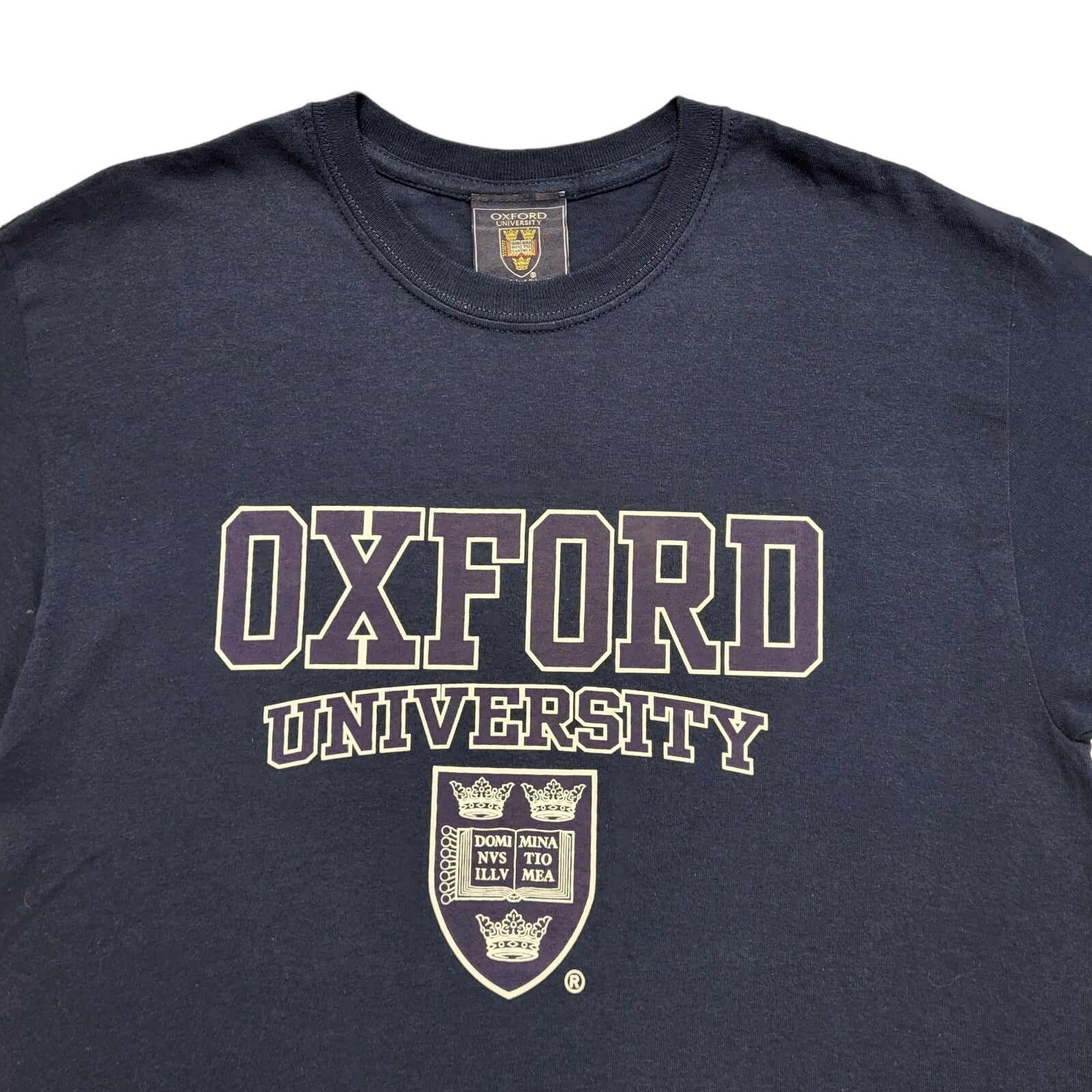 Oxford Uni Navy Blue Vintage 90s Short Sleeve T-Shirt Uk Men's M
