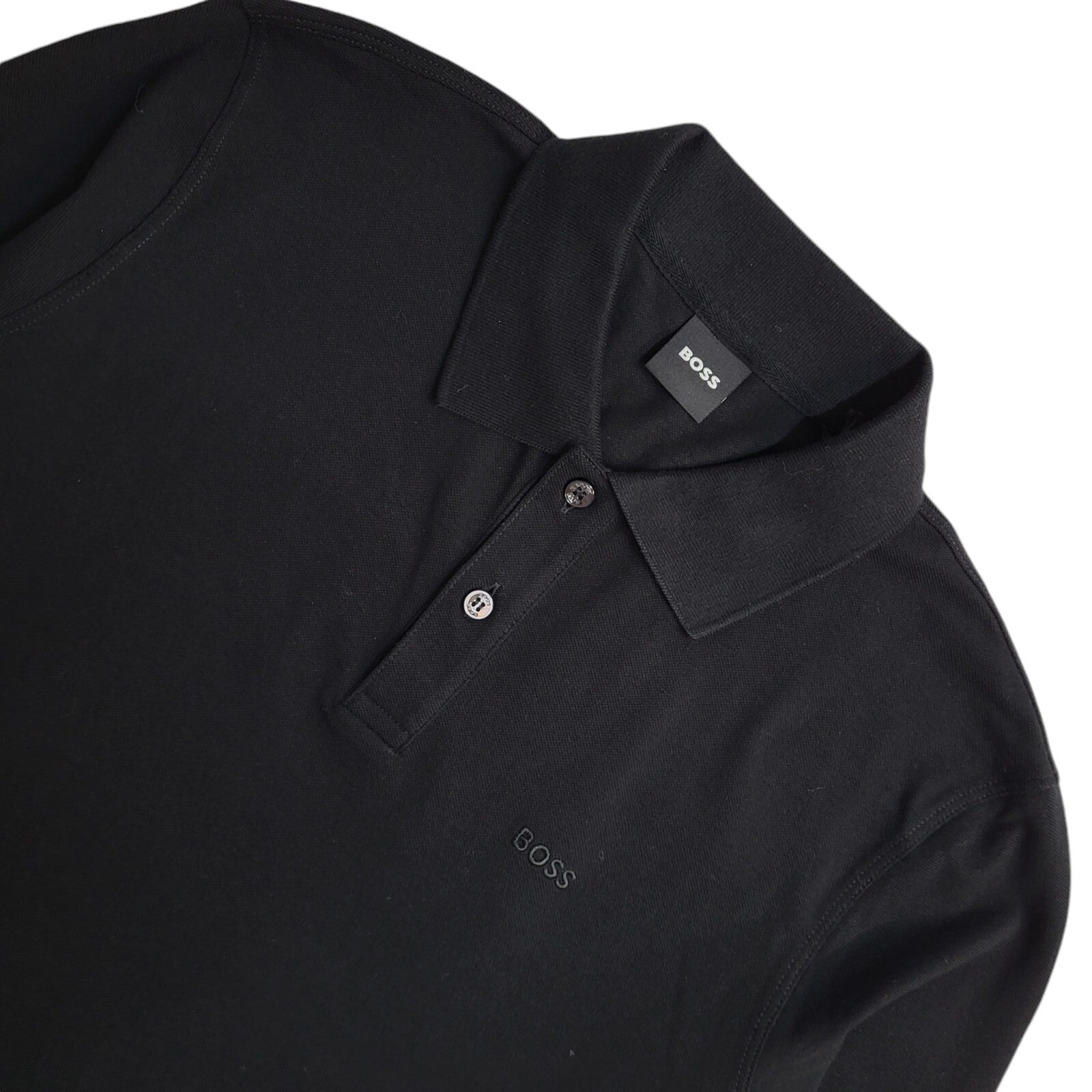 Boss Y2K Vintage Black Long Sleeve Polo Top Shirt Men's Size M