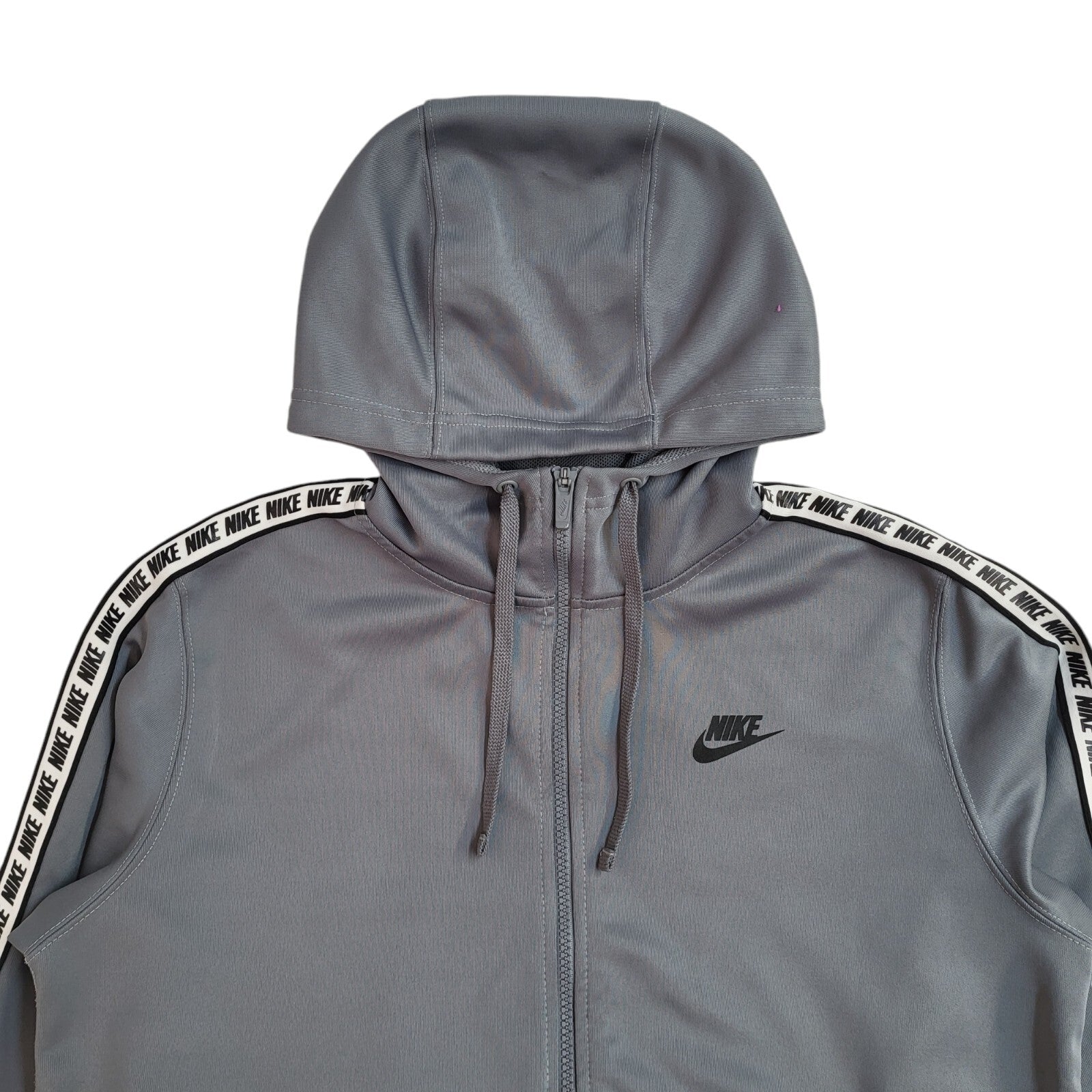 Nike Sports Hoodie Grey Full Zip Drawstring  Modern UK Men's Size M