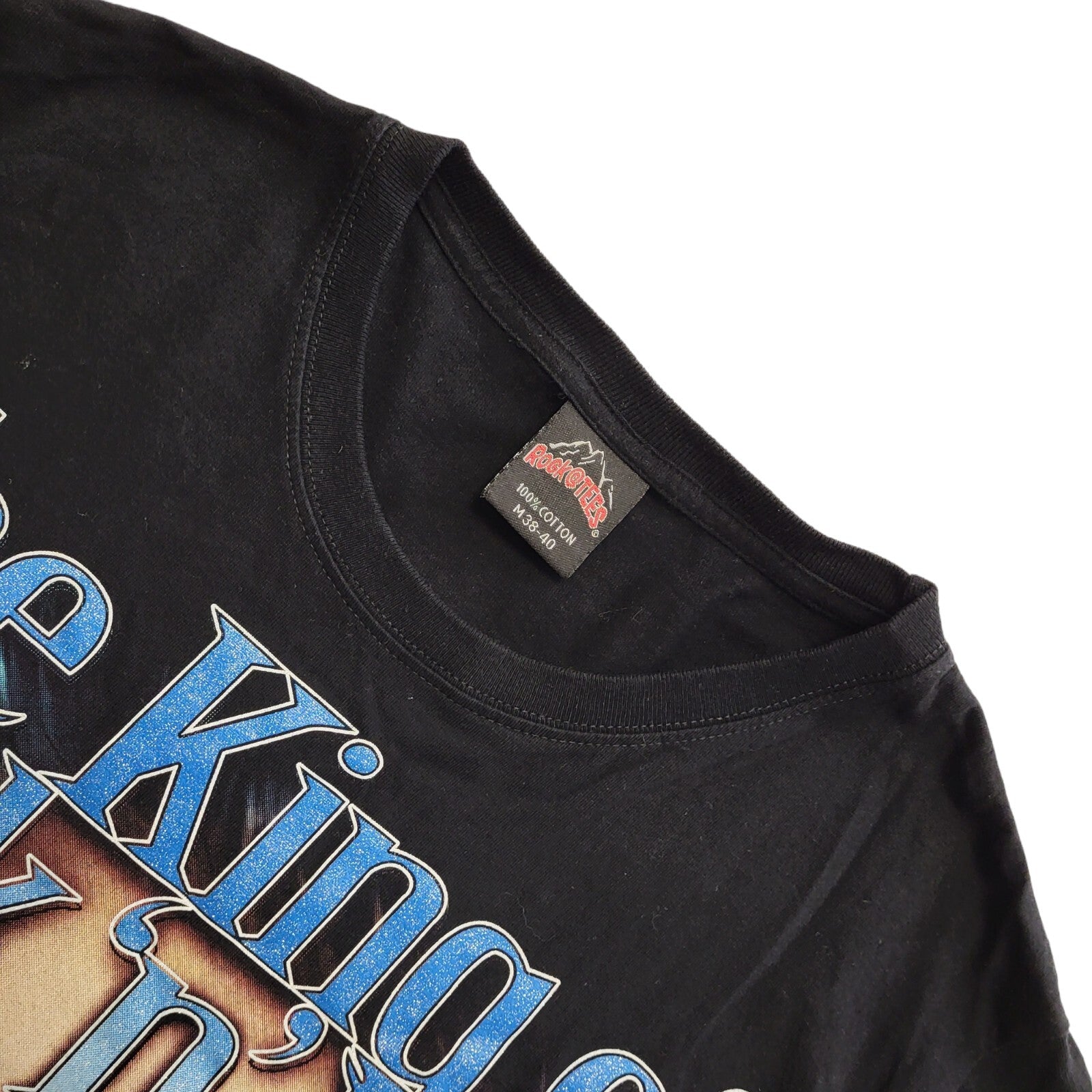 Rock@Tees Vintage 90's Elvis Presley T-Shirt Black Short Sleeve UK Men's Size M