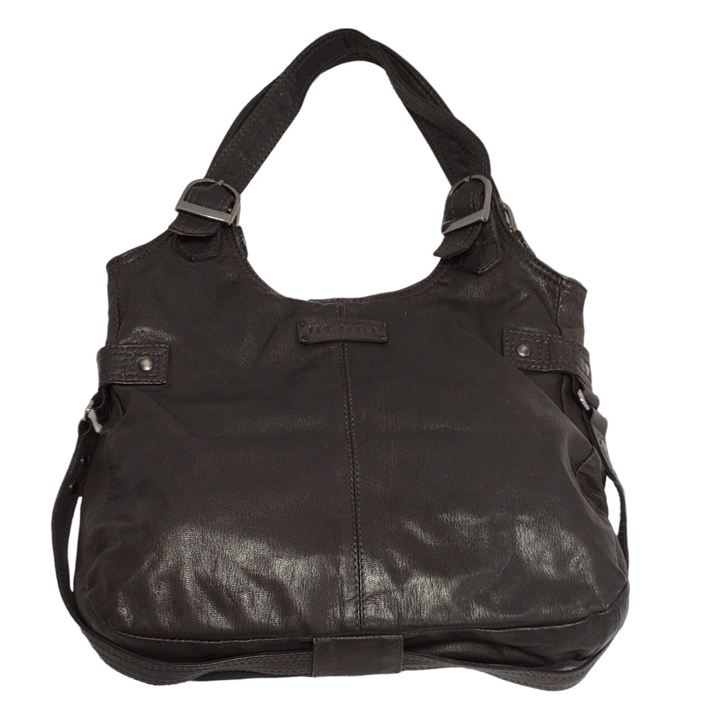 Ted Baker Brown Clasp Leather Medium Hand Bag Uk Women's Size 13.5" x 13.5"