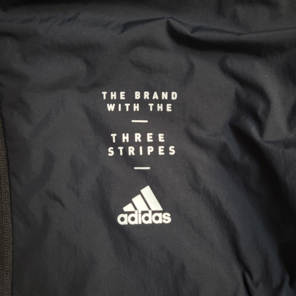 Adidas Windbreaker Jacket Black Y2k Hooded UK Women's Size M 10