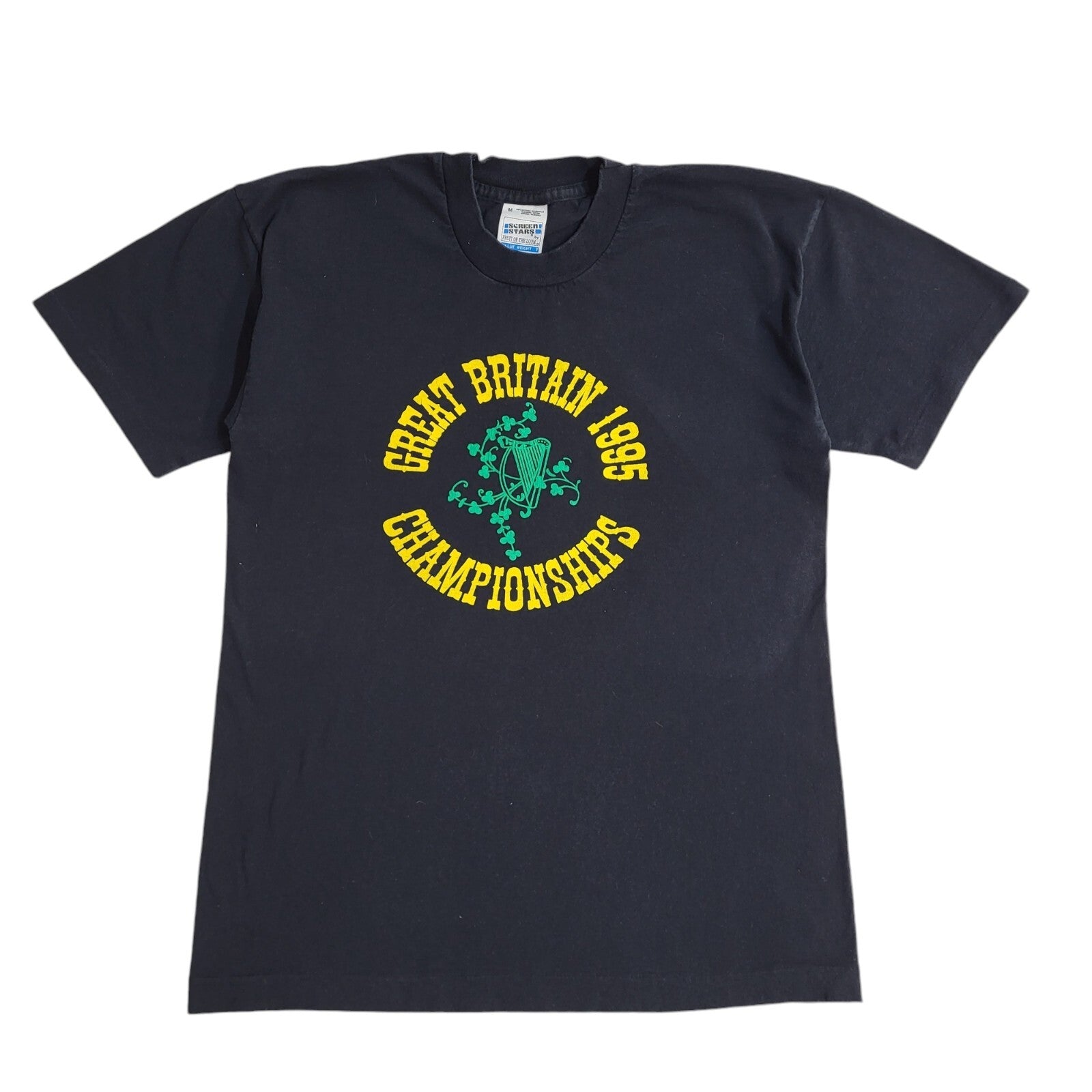 Screen Stars 90's Black Britain 95 Championships Single Stitch T-Shirt Men's M