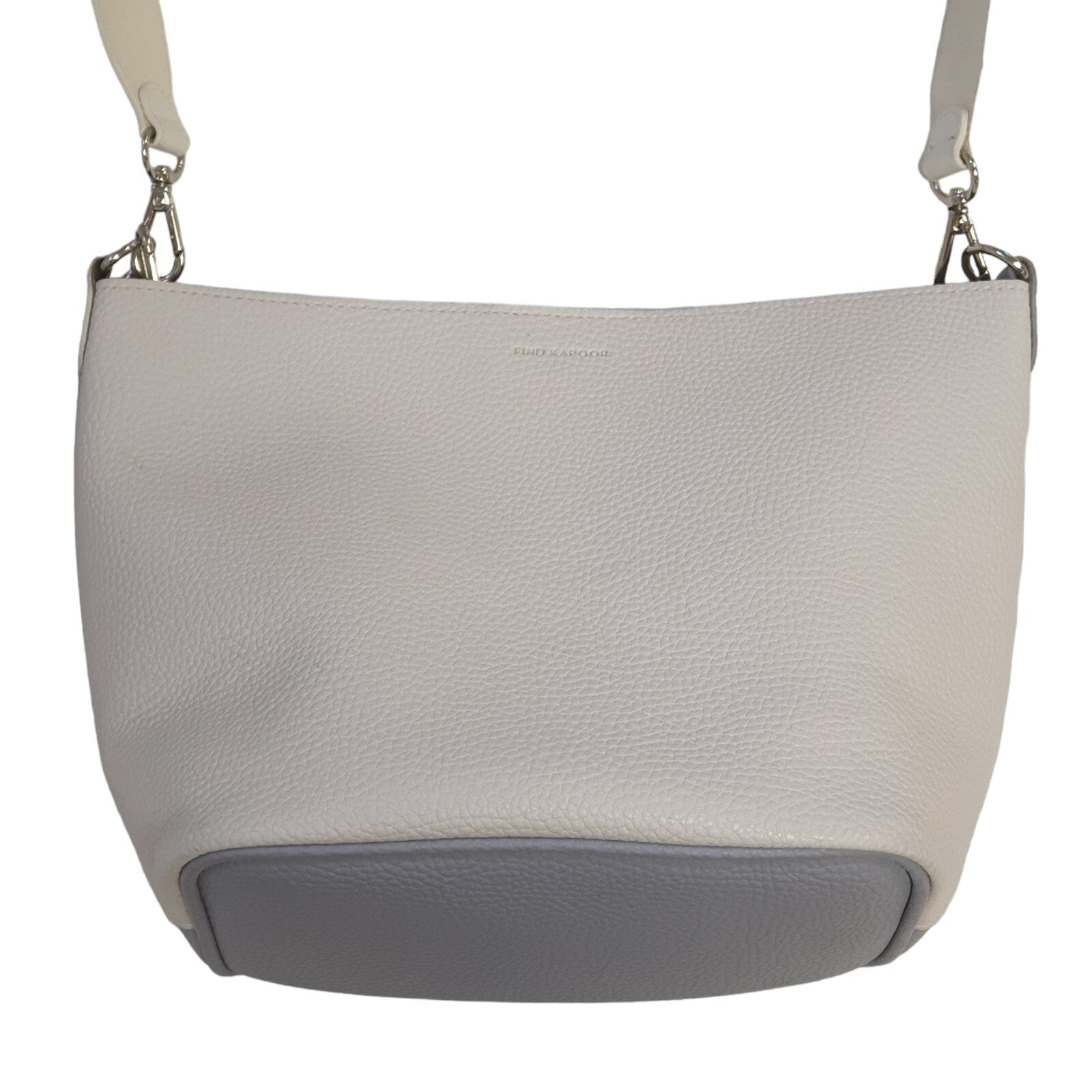 Find Kapoor White Grey Pindo Leather Cross Body Shoulder Bag 11" X 9"