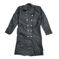 Vintage 90s Button Black Leather Coat UK Women's Size 14