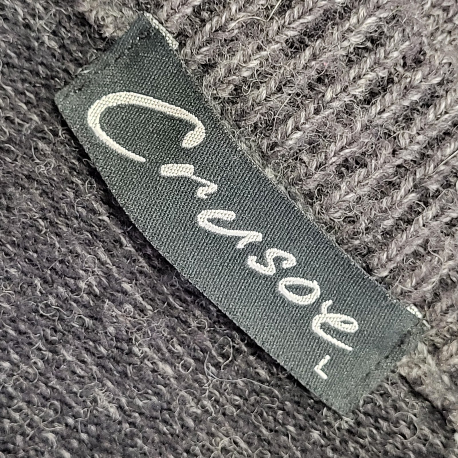 Crusoe Vintage 80s Grey Blue Crew Neck Acrylic Jumper Men's Size L