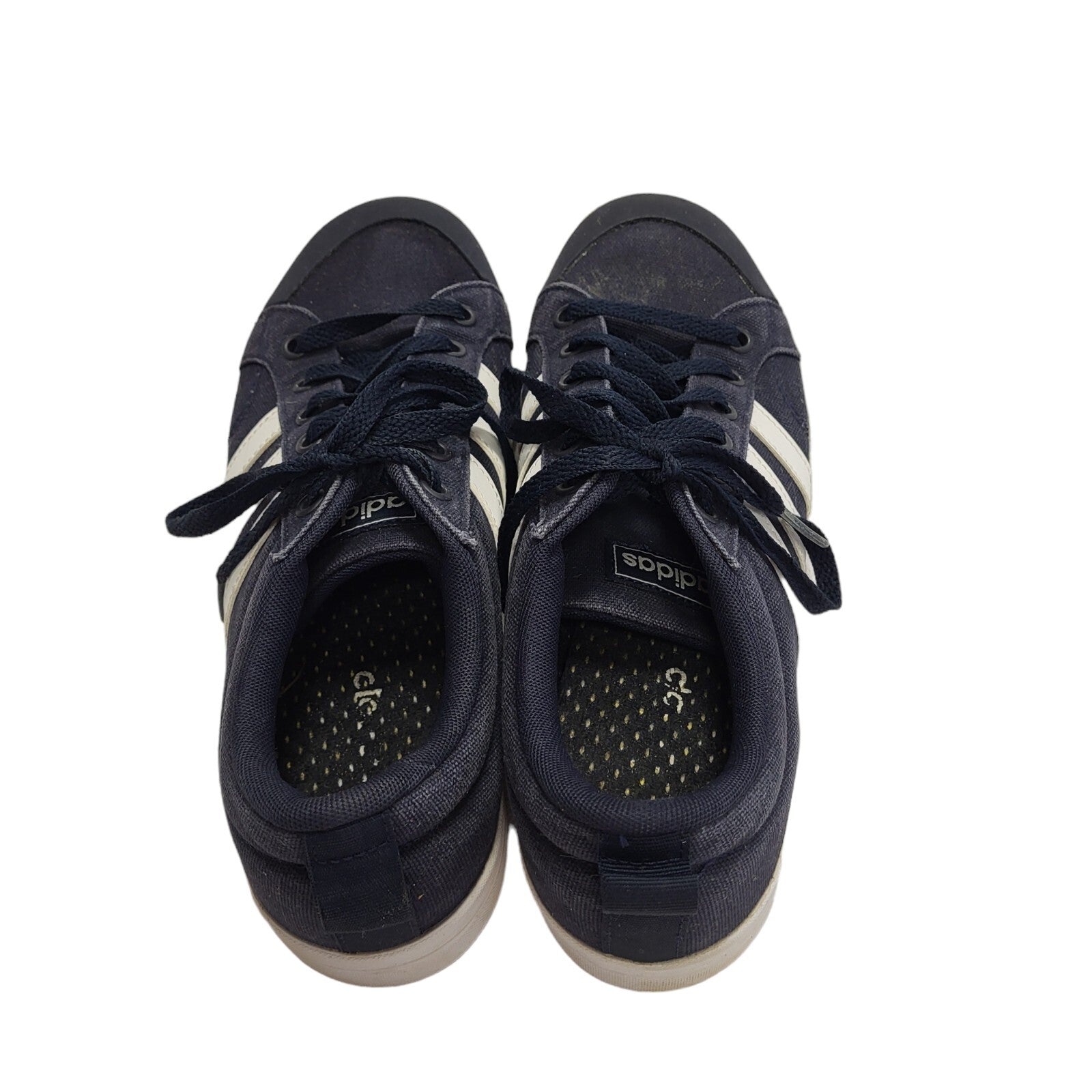 Adidas Bravada Navy Blue & White Lace-Up Trainers Uk Men's Size 8