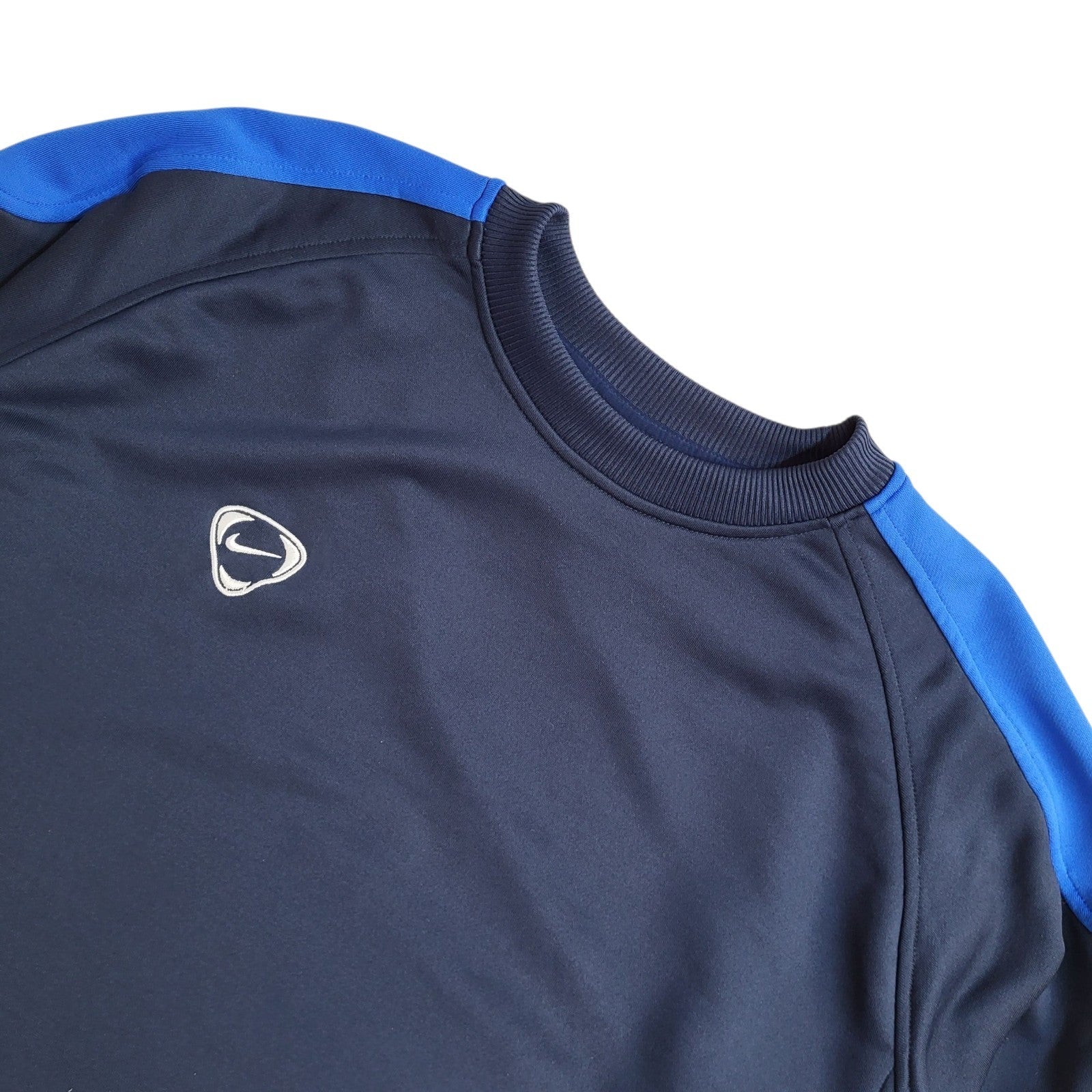 Nike Sports Sweatshirt Blue Drawstring Waist 90's Vintage UK Men's Size L