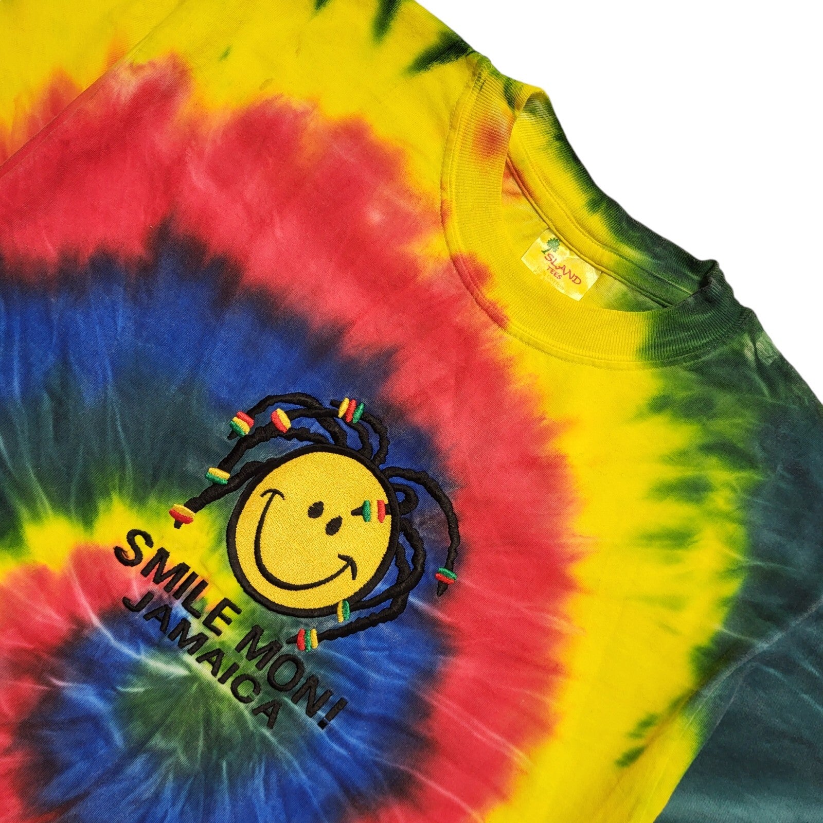 Island Tees Multicoloured Tie-Dye Smile Jamiaca Short Sleeve T-Shirt Mens Size M