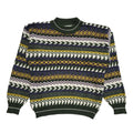 Elliott Bay Green White Vintage 90s Crew Neck Jumper Uk Men's Size M