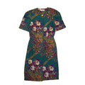 Marks & Spencer 90s Vintage Green & Gold Buttoned Shift Dress Women's Size 12