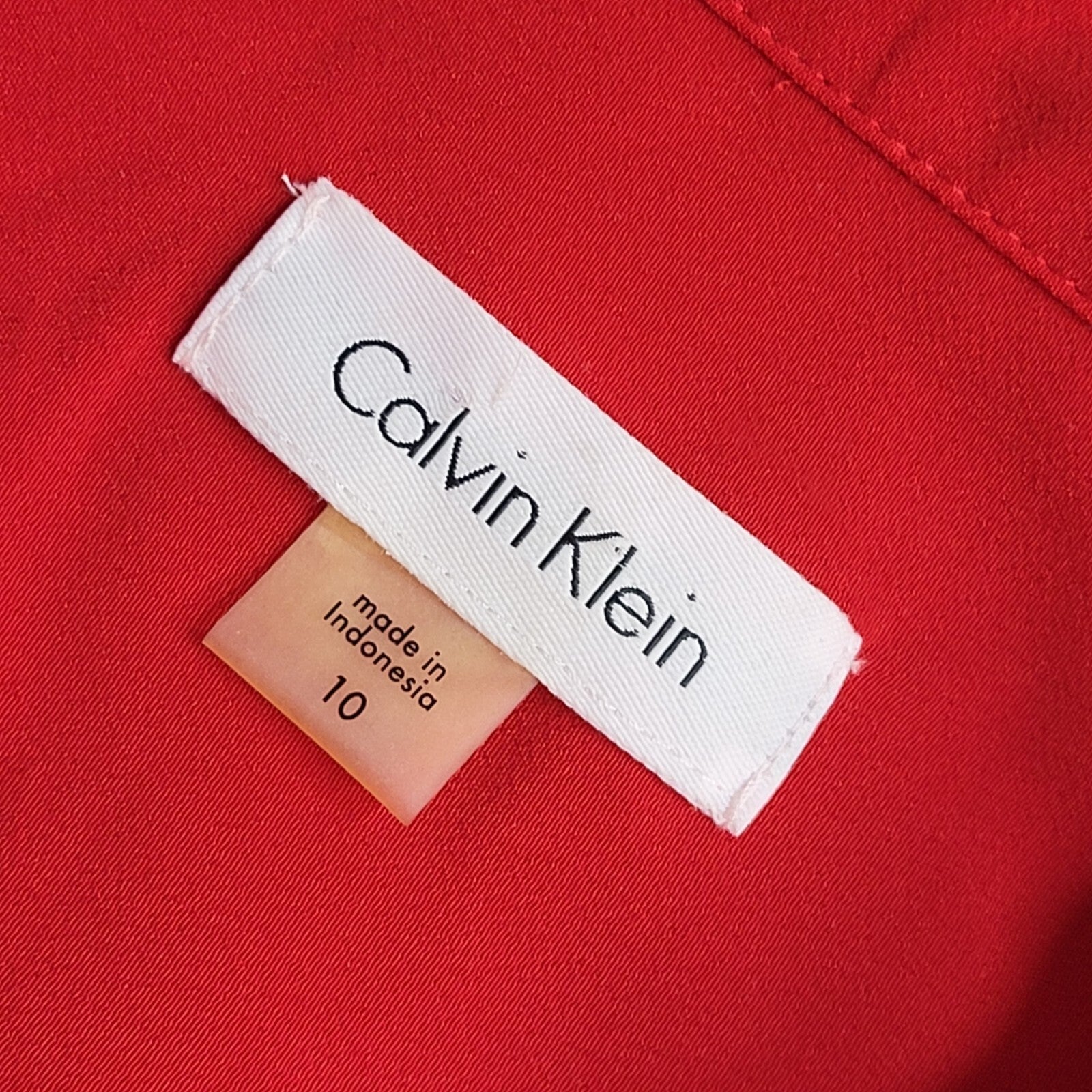 Calvin Klein Vintage Y2K Red Long Sleeve Shirt Dress Women's UK Size 10