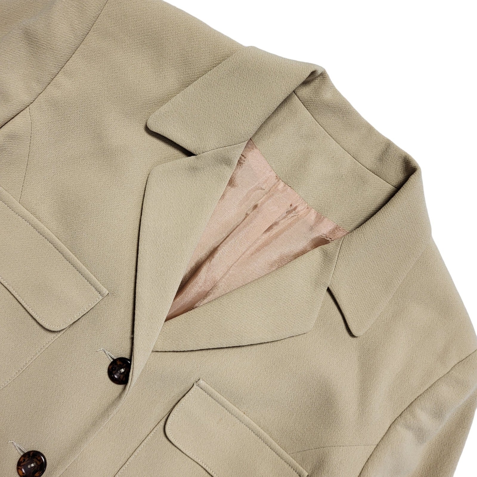 Richards  Vintage 80s Beige Belted Short Trench Coat Women's Size 12
